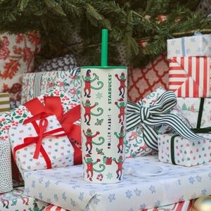 Starbucks X Roller Rabbit Viral 24 oz. Tumbler Green/Red Monkey Mas
